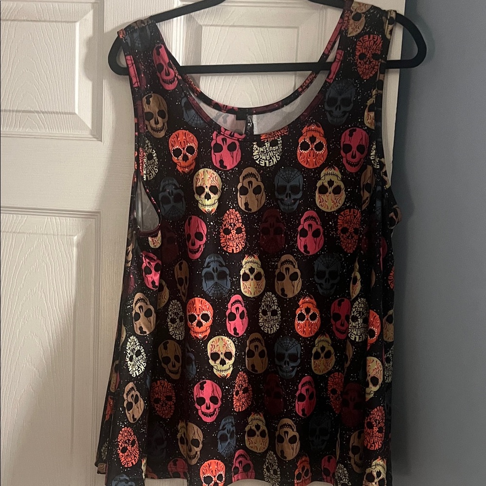 Colorful Skull Print Women's Tank Top